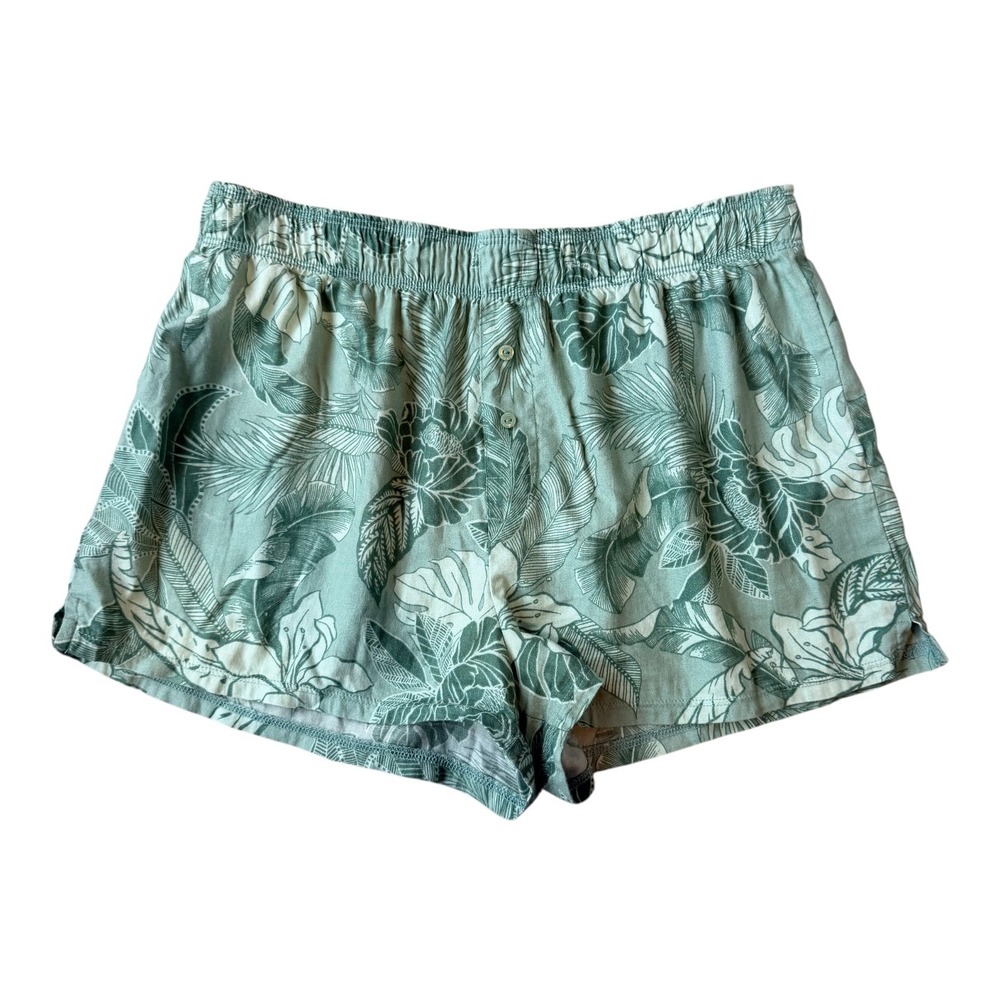 Victoria's Secret PINK Women's Green Tropical Palm Boxer Sleep Shorts XS